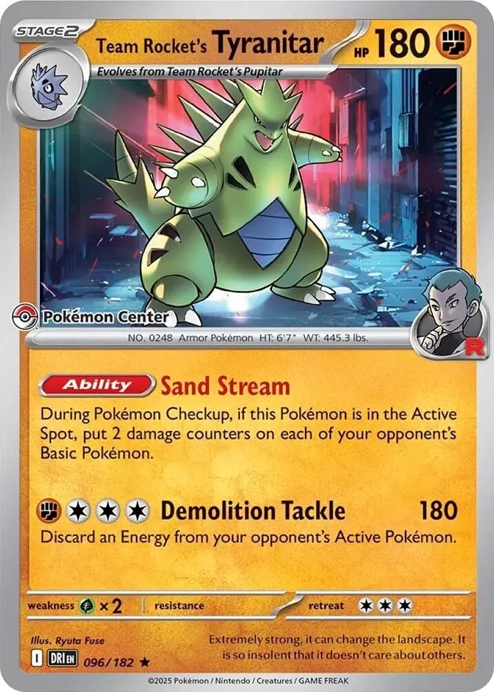 Team Rocket's Tyranitar (096/182) (Pokemon Center Exclusive) [Miscellaneous Cards] 1