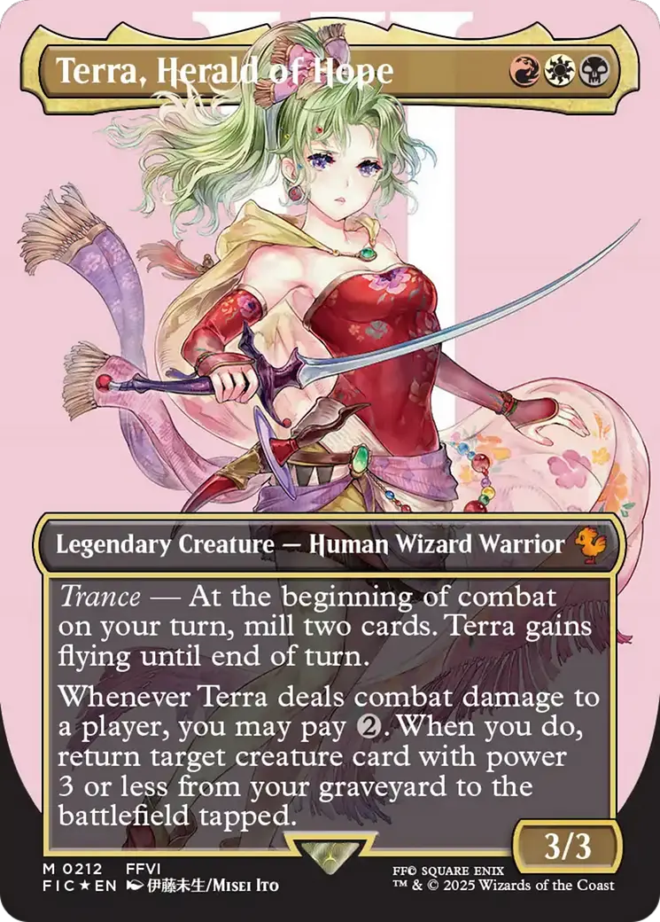 Terra, Herald Of Hope (Borderless) (Surge Foil) [Final Fantasy Commander] 1