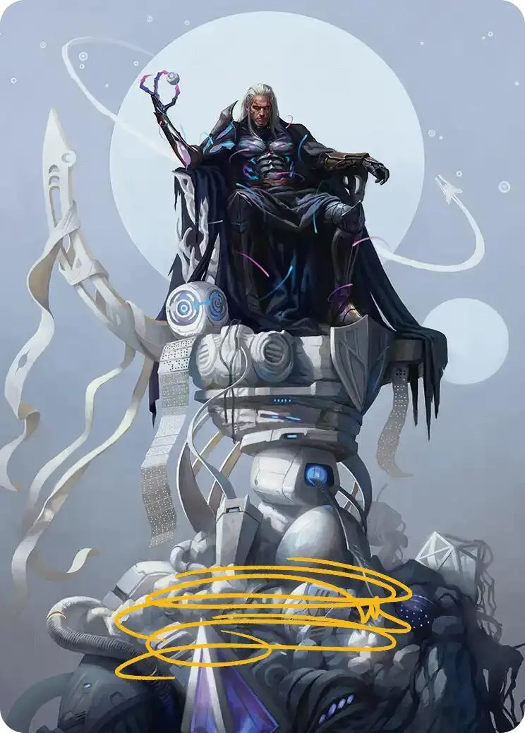 Tezzeret, Cruel Captain Art Card (35/54) (Gold-Stamped Signature) [Edge Of Eternities Art Series] 1