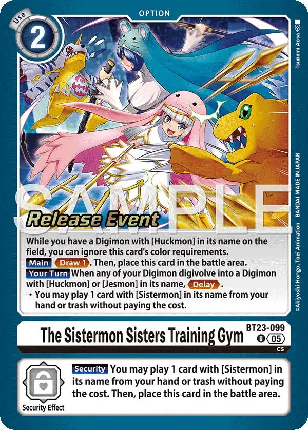 The Sistermon Sisters Training Gym [Bt23-099] [Hackers' Slumber Release Event Cards] 1