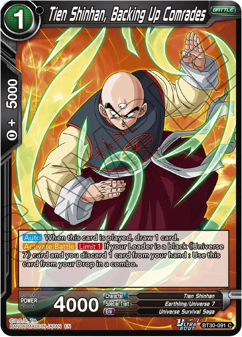 Tien Shinhan, Backing Up Comrades (Bt30-091) [Three Glorious Fighters] 1