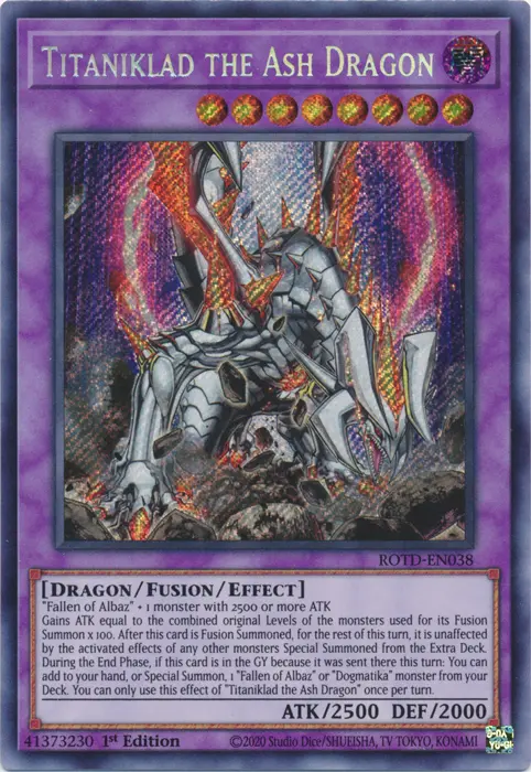 Titaniklad The Ash Dragon [Rotd-En038] Secret Rare 1