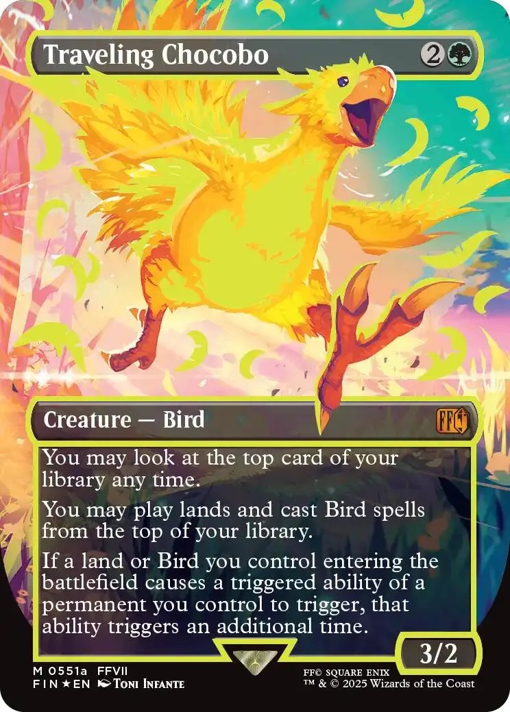 Traveling Chocobo (Borderless) (Neon Ink Yellow) [Final Fantasy] 1