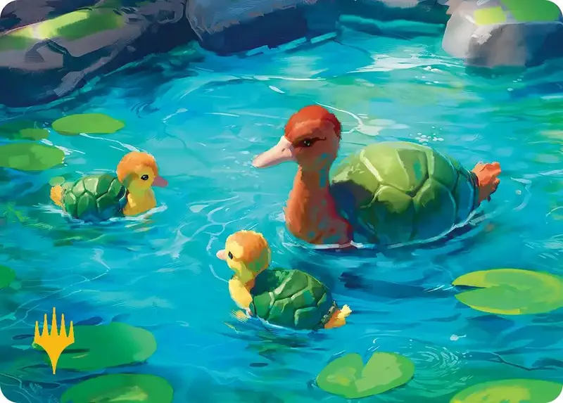 Turtle-Duck Art Card (Gold-Stamped Planeswalker Symbol) [Avatar: The Last Airbender Art Series] 1