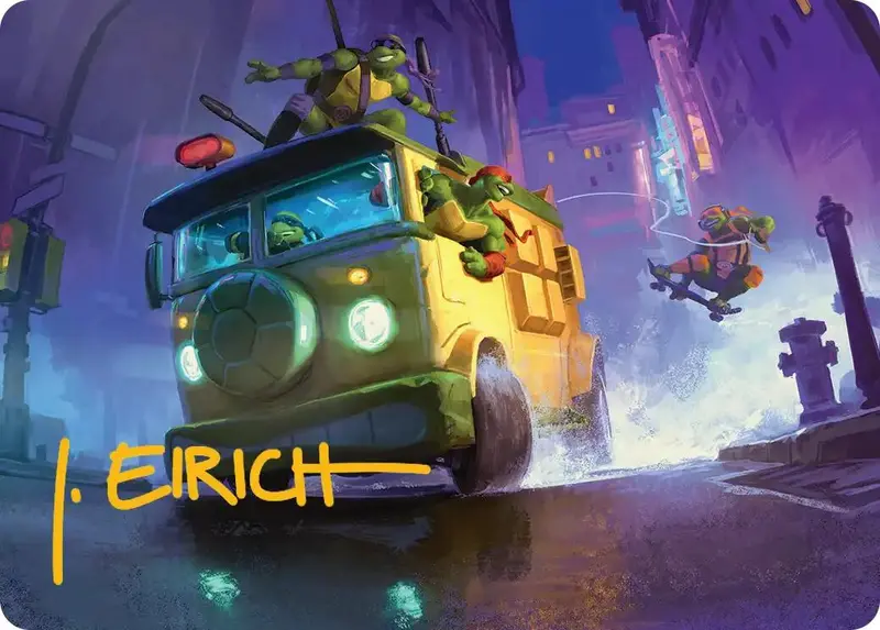 Turtle Van Art Card (Gold-Stamped Signature) [Teenage Mutant Ninja Turtles Art Series] 1