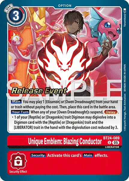 Unique Emblem: Blazing Conductor [Bt24-089] [Time Stranger Release Events Cards] 1