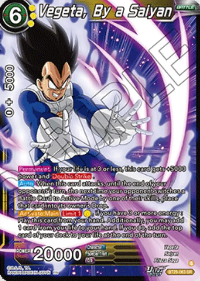 Vegeta, By A Saiyan (Bt29-063) [Fearsome Rivals] 1