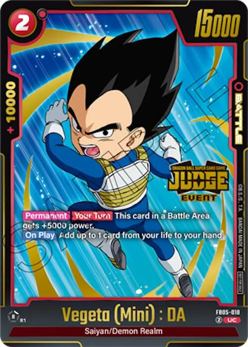 Vegeta (Mini) : Da (Judge Pack 04 - Event) [Fusion World Tournament Cards] 1