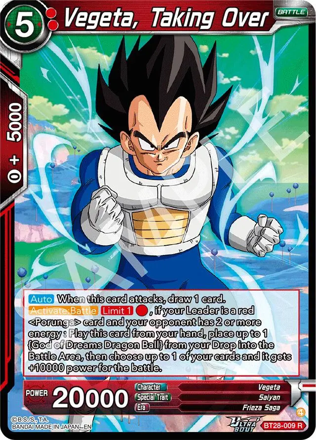 Vegeta, Taking Over (Bt28-009) [Prismatic Clash] 1
