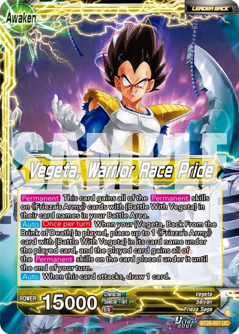 Vegeta // Vegeta, Warrior Race Pride (Bt29-057) [Fearsome Rivals] 1