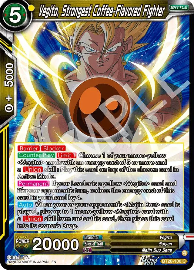 Vegito, Strongest Coffee-Flavored Fighter (Bt28-100) [Prismatic Clash] 1
