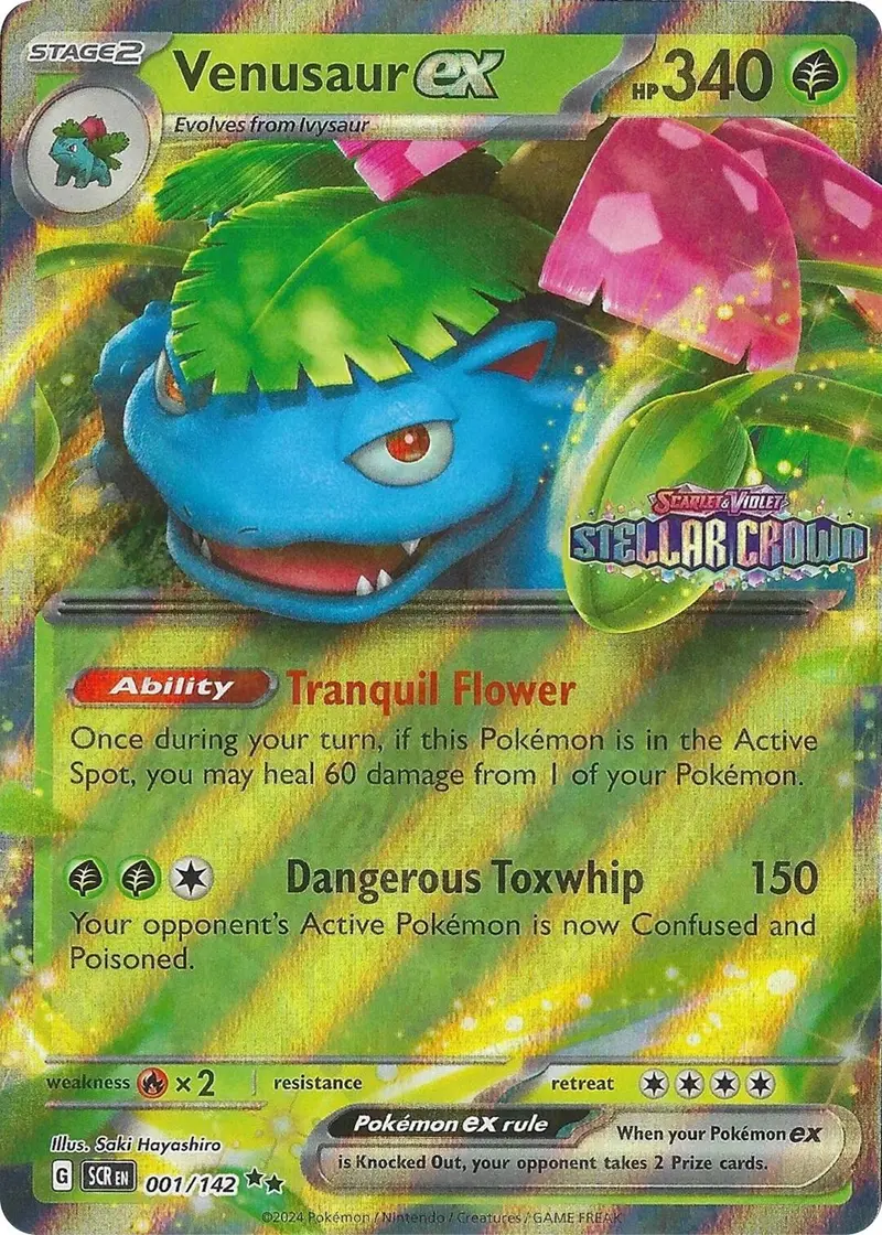 Venusaur Ex (001/142) (Stellar Crown Stamp) [Miscellaneous Cards] 1