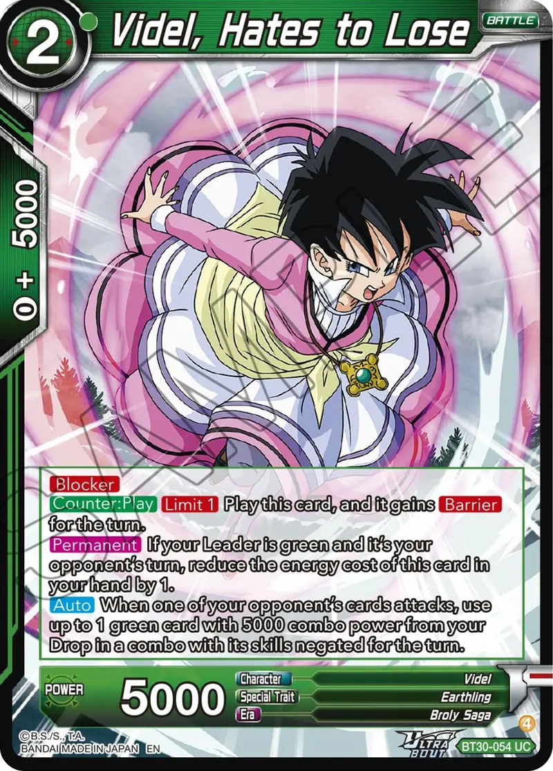 Videl, Hates To Lose (Bt30-054) [Three Glorious Fighters] 1
