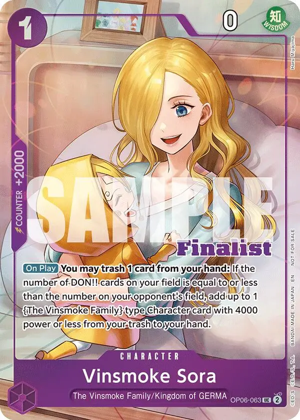 Vinsmoke Sora (Cs 25-26 Finalist Card Set 2) [One Piece Promotion Cards] 1
