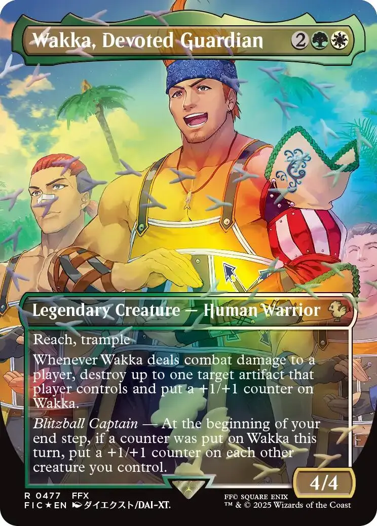 Wakka, Devoted Guardian (Borderless) (Chocobo Track Foil) [Final Fantasy Commander] 1