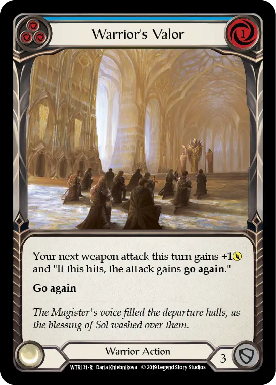 Warrior's Valor (Blue) [Wtr131-R] Alpha Print Rainbow Foil 1