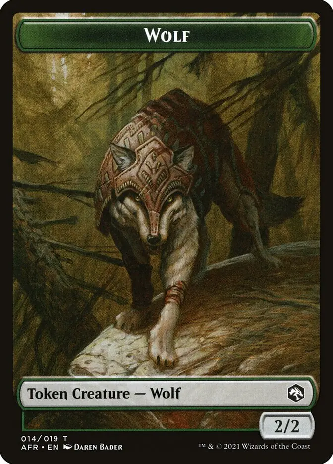 Wolf // Ellywick Tumblestrum Emblem Double-Sided Token [Dungeons & Dragons: Adventures In The Forgotten Realms Tokens] 1