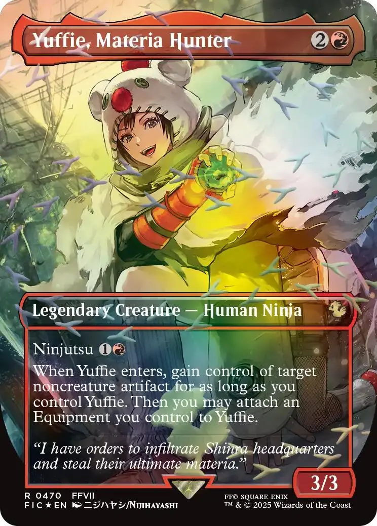 Yuffie, Materia Hunter (Borderless) (Chocobo Track Foil) [Final Fantasy Commander] 1