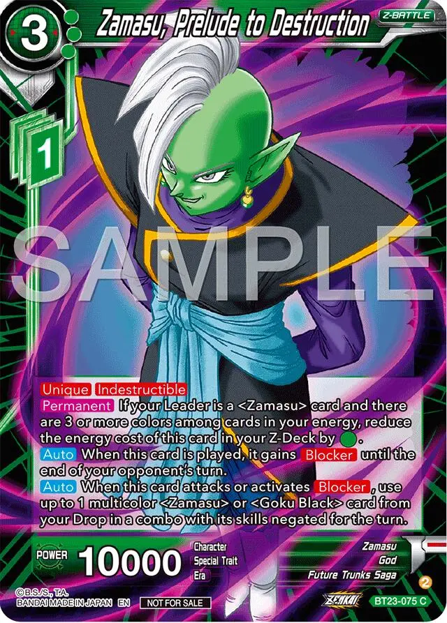 Zamasu, Prelude To Destruction (Championship 2024 Finals Zenkai Pack) (Bt23-075) [Tournament Promotion Cards] 1