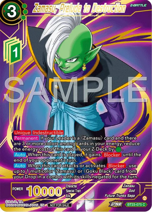 Zamasu, Prelude To Destruction (Championship 2024 Finals Zenkai Pack) (Gold Stamped) (Bt23-075) [Tournament Promotion Cards] 1