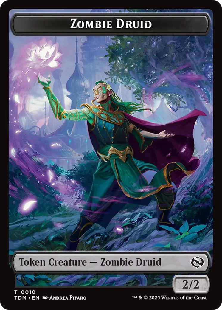 Zombie Druid // Treasure Double-Sided Token [Tarkir: Dragonstorm Tokens] 1