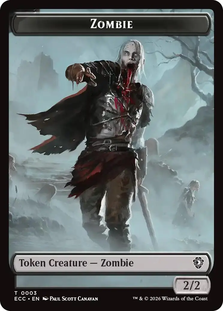 Zombie // Elf Warrior Double-Sided Token [Lorwyn Eclipsed Tokens] 1