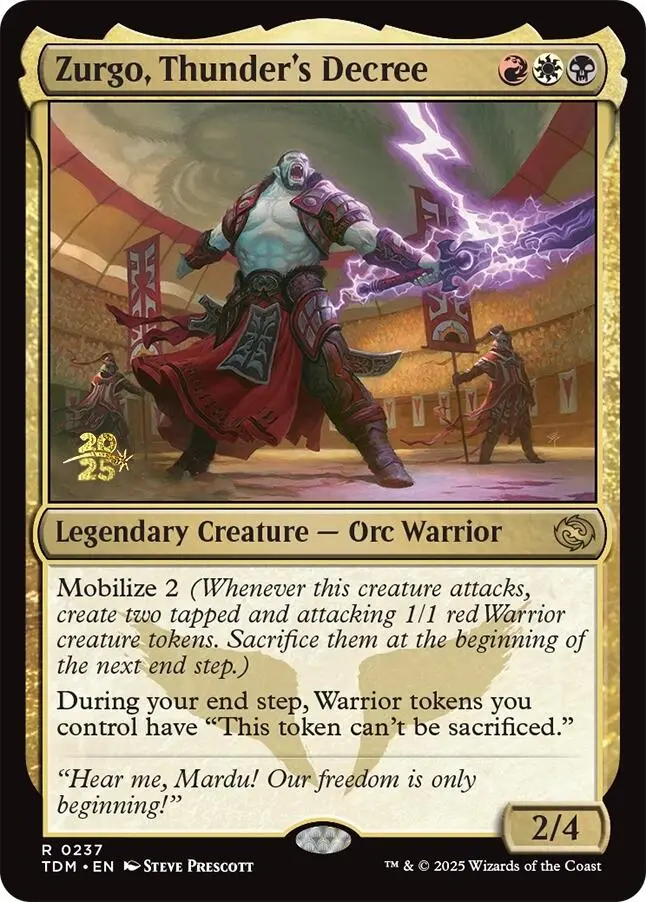 Zurgo, Thunder's Decree [Tarkir: Dragonstorm Prerelease Cards] 1