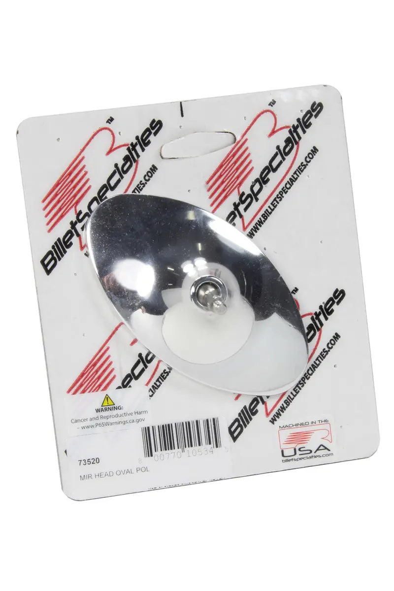 Billet Specialties Polished Oval Mirror – 2-5/16" X 4-3/16" (Model 73520) 1
