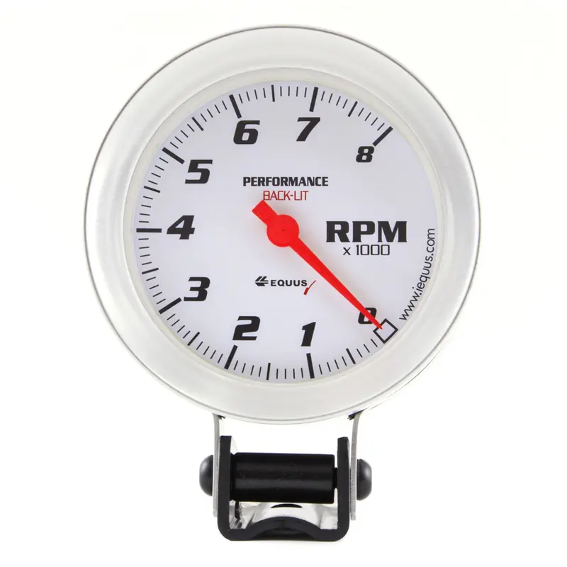 Equus E8068 3-3/8" Analog Tachometer – Silver-Face 8000 Rpm Gauge With Mechanical Drive Compatibility 1