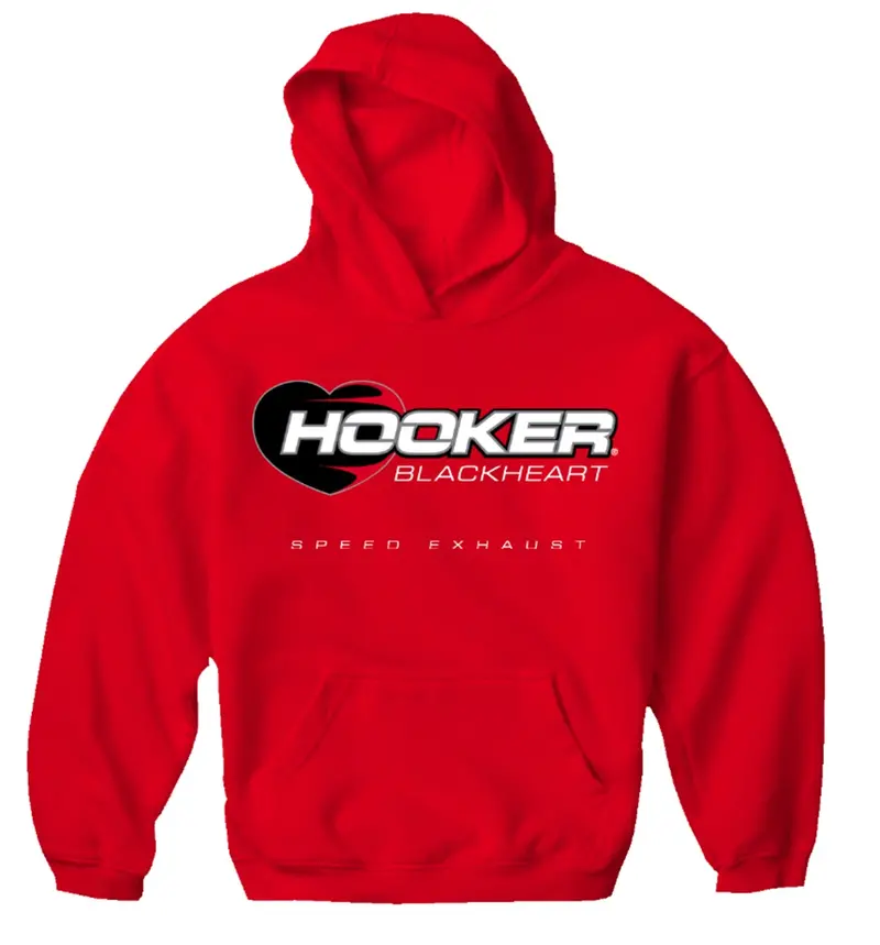 Hooker 10156-Lghkr Blackheart Hoodie; Blackheart Logo; Red; Large Hooded Sweatshirt; 1