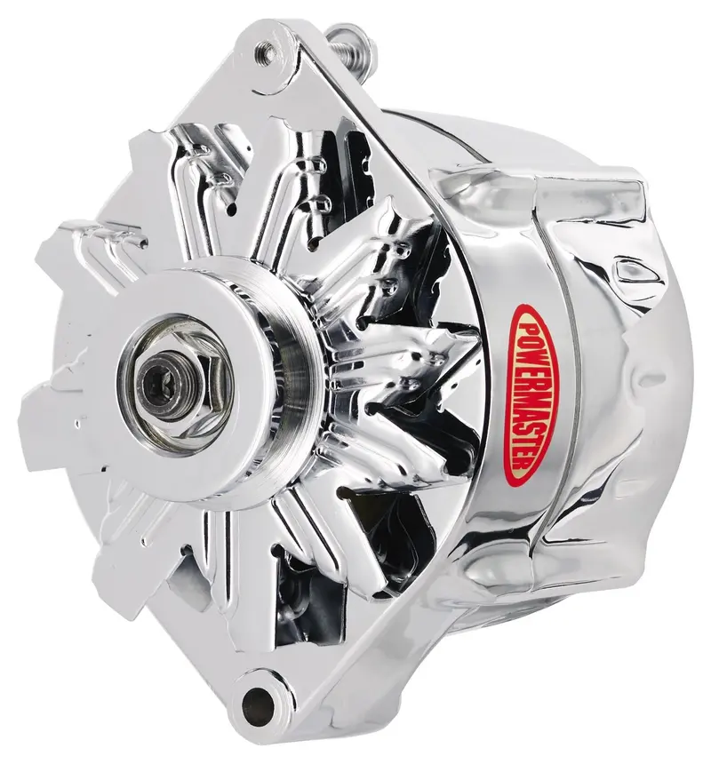 Powermaster 17297 Smooth Look™ 100-Amp 12Si Alternator – Chrome Finish, 75 Rpm Idle Output, 1V Pulley 1