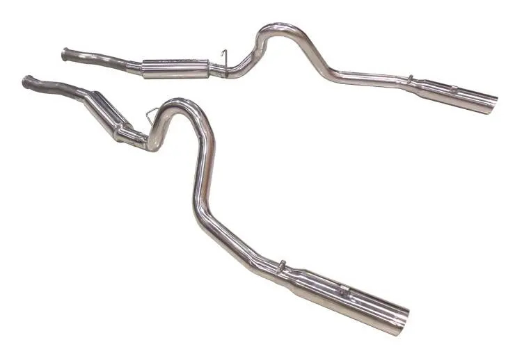 Pypes Sfm29V Cat-Back Exhaust For 1979–2004 Mustang – 2.5" Dual Exit, Violator Muffler, Polished 3.5" Tips, 409 Stainless 1