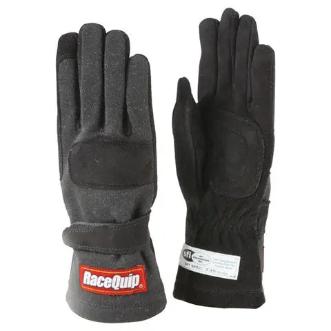 Racequip Sfi-Certified Racing Gloves – Double-Layer Black, Large Size (Model 355005) 1