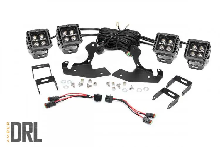 Rough Country Led Fog Light Kit – Black Series With Amber Drls For 2011–2014 Silverado 2500/3500Hd 1