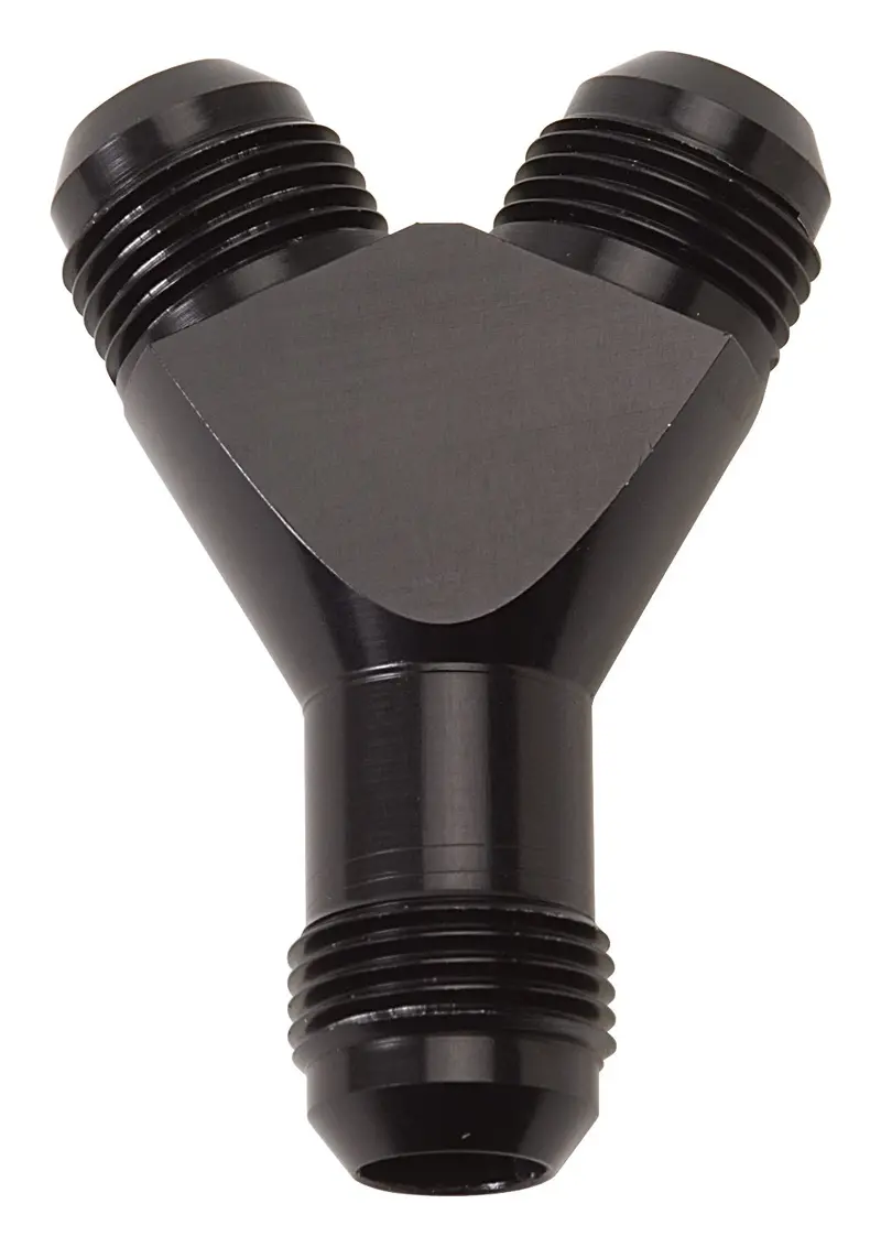Russell 650430 Black Anodized -6An Male Flare-To-Flare Y Fitting – 37-Degree Sae Threads 1