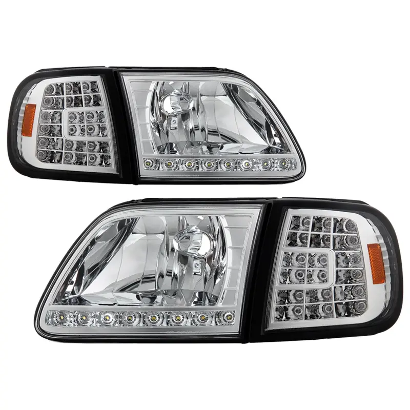 Spyder Auto Xtune Crystal Led Headlights With Clear Corner Lenses And Chrome Accents – Model 5014191 1