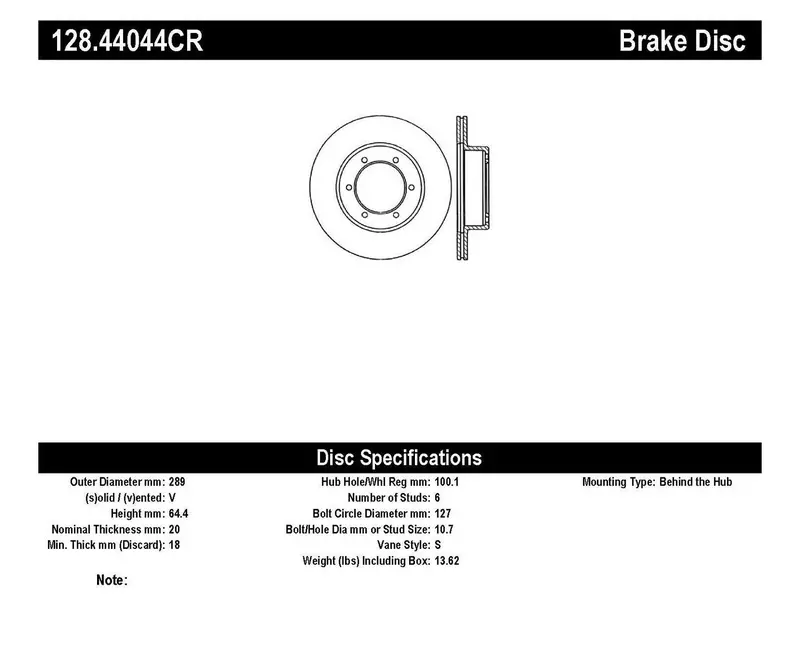 Stoptech 128.44044Cr Cryo-Treated Front Right Cross-Drilled Brake Rotor – Sport Series 1