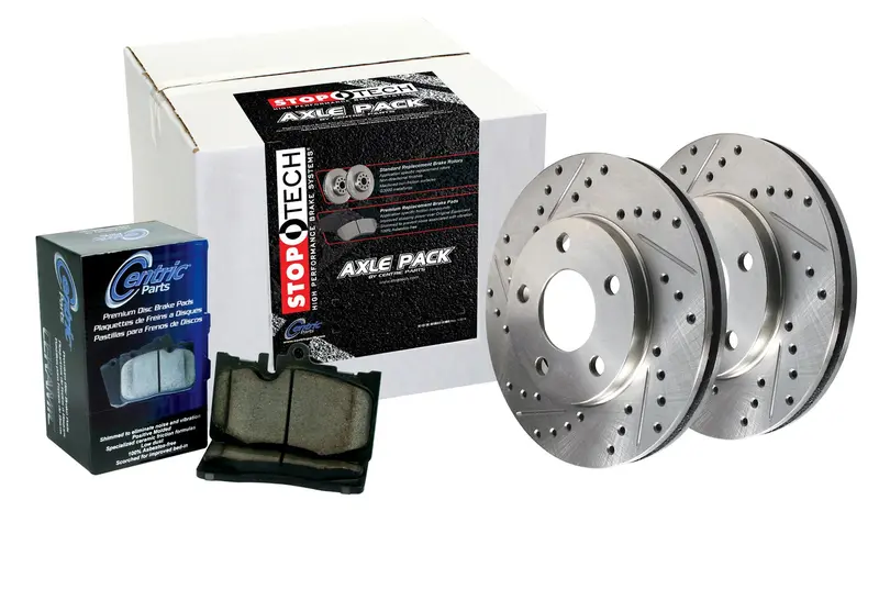 Stoptech 978.40041F Stoptech Sport Axle Pack; Slotted And Drilled; Front Brake Kit With Brake Lines 1