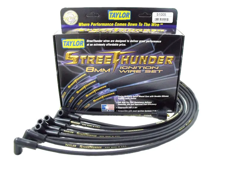 Taylor Cable 50035 Street Thunder 8Mm Ignition Wire Set – High-Voltage Resistance, Universal Fit 1